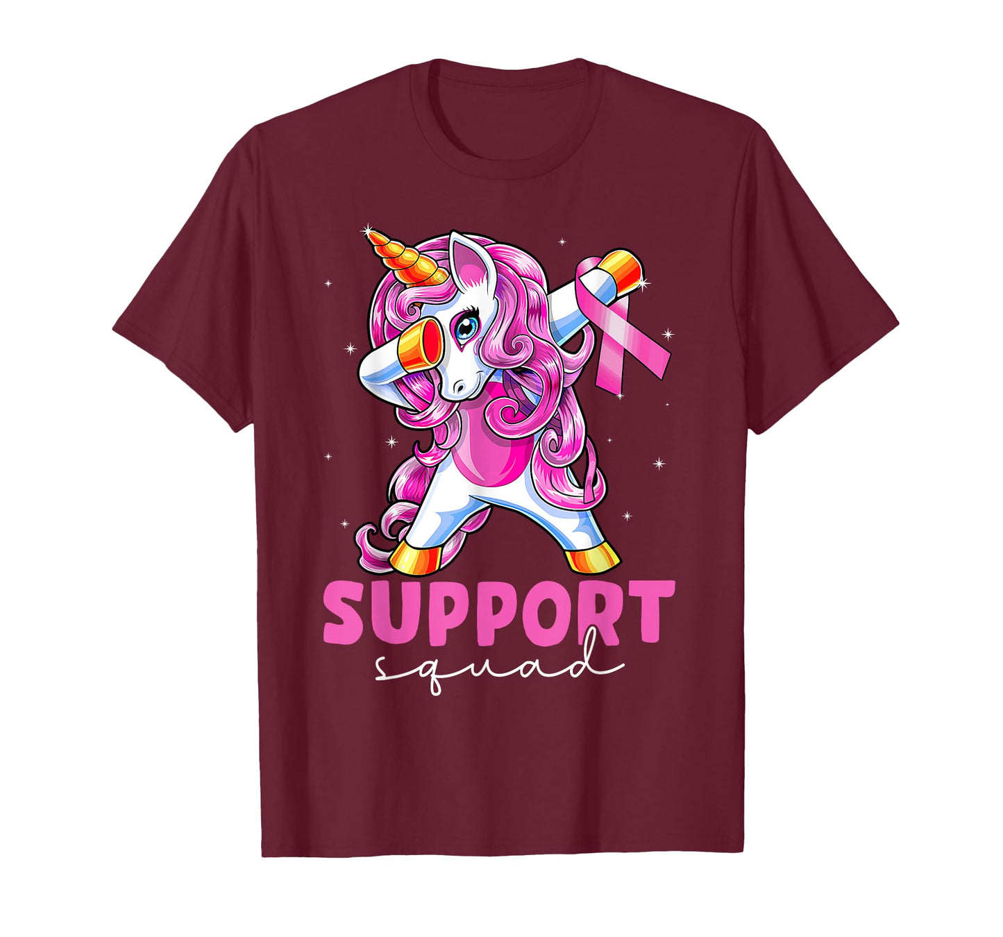 Support Squad Breast Cancer Awareness Pink Unicorn Kids T-Shirt