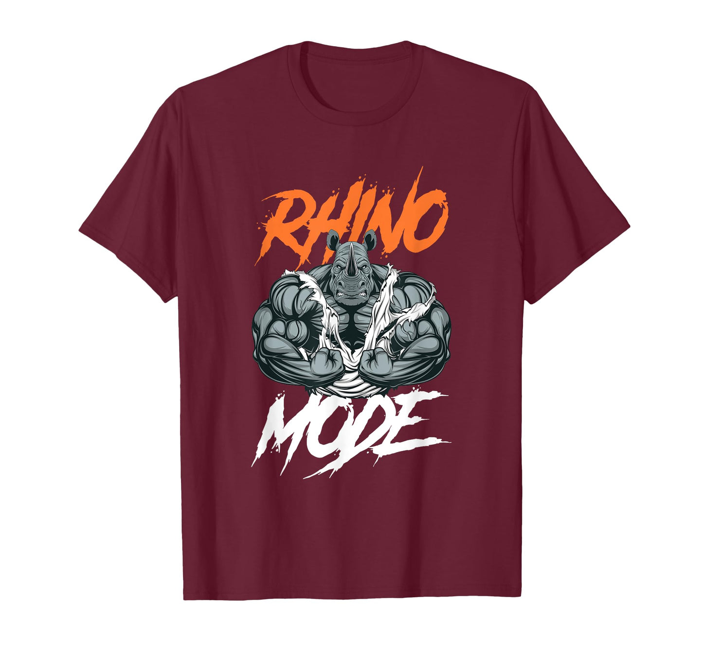 Funny Strong Rhino With Big Biceps Rhino Mode For Gym Lover T-Shirt