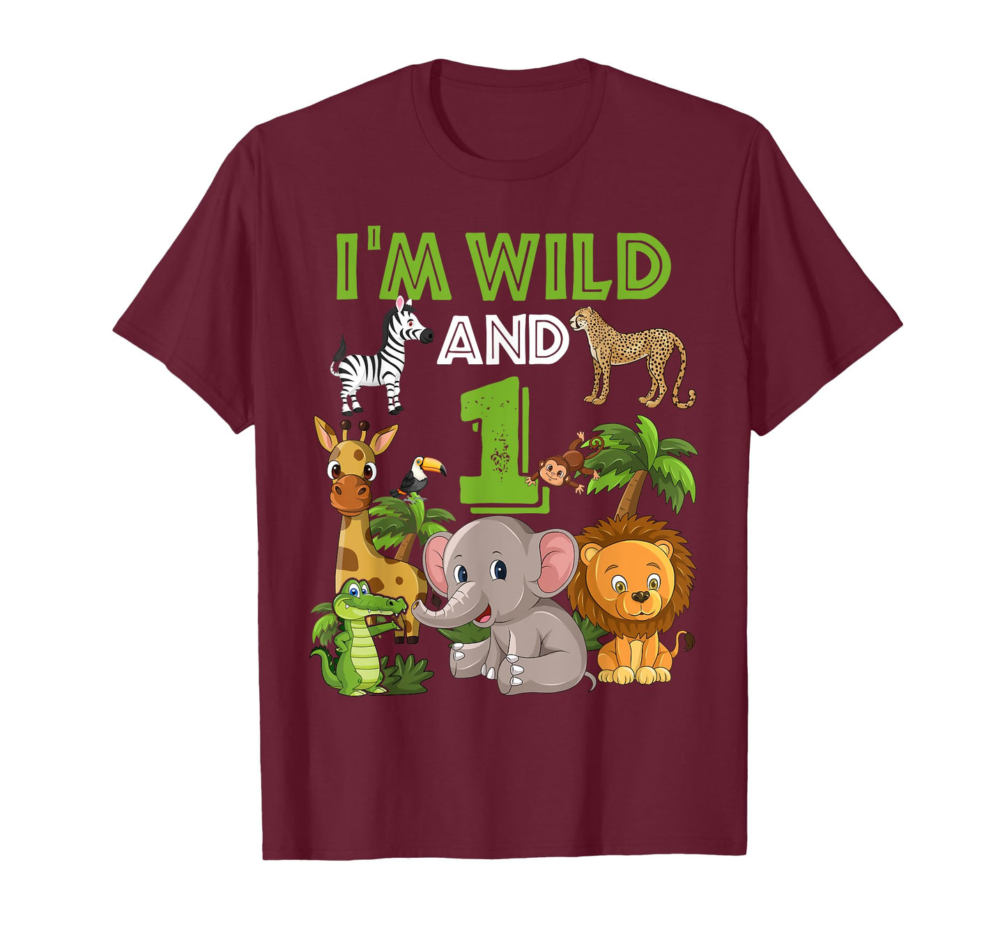 1 Year Old Zoo Birthday Shirt Safari Jungle Zoo Animal 1st T-Shirt