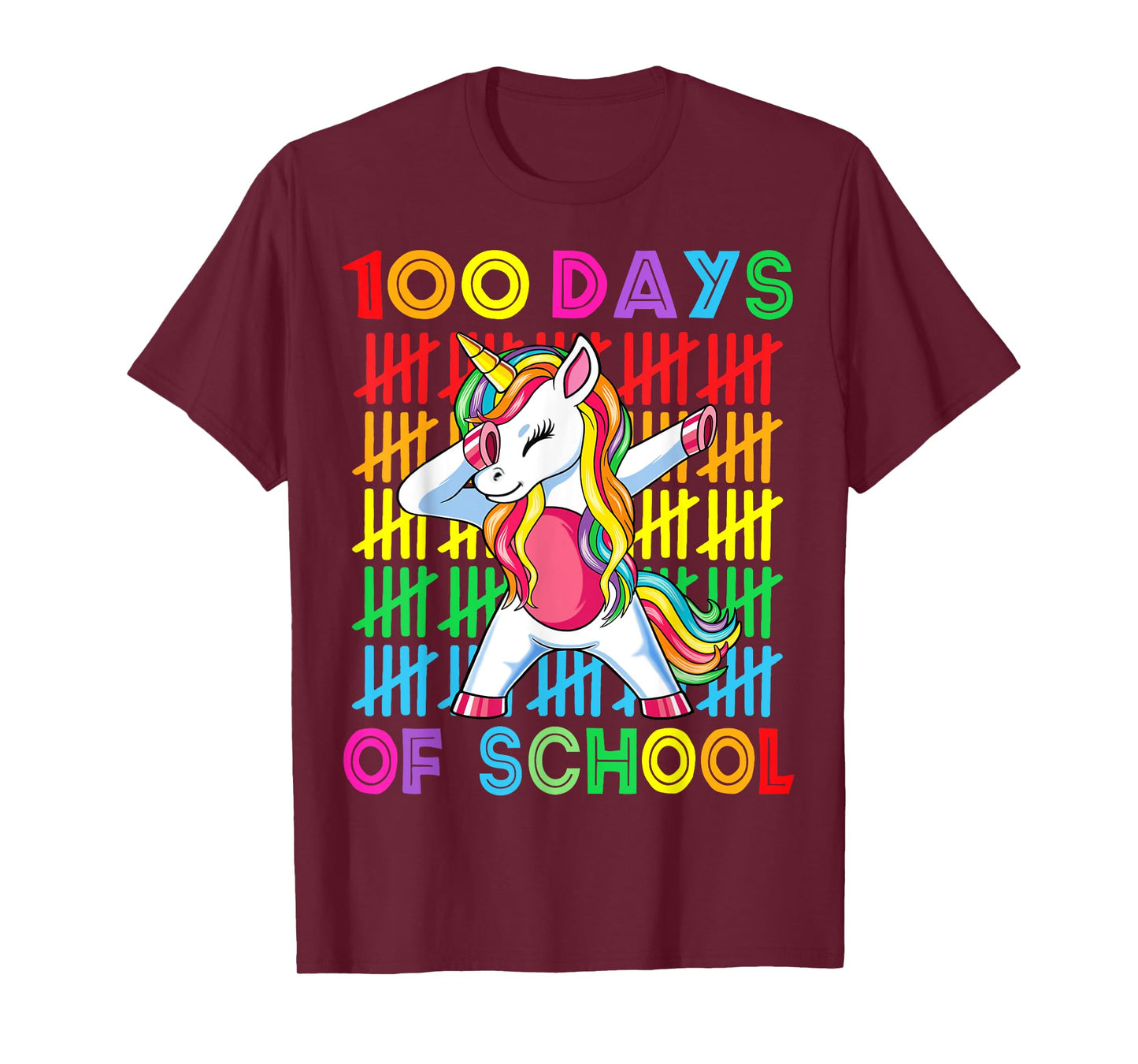 100 Days of School Unicorn Girls Teacher 100th Day of School T-Shirt