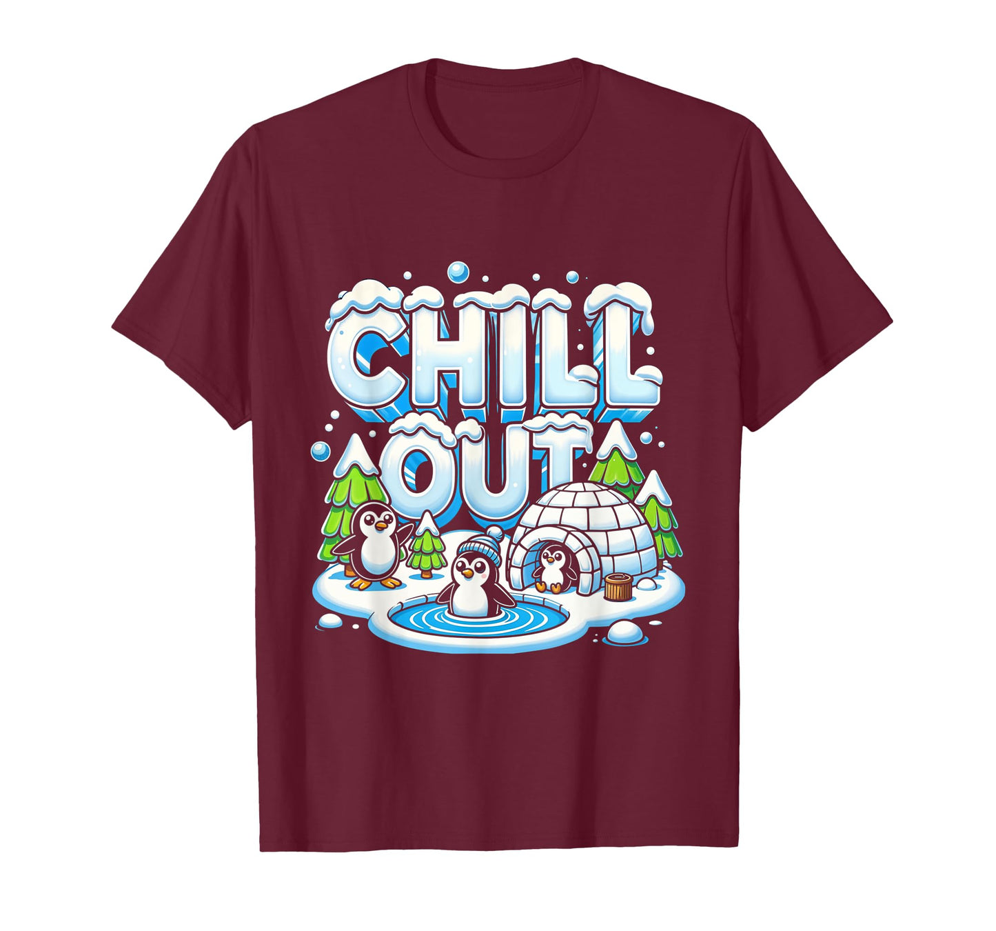 Antarctica Penguin Chill Out Shirt Cute Winter Penguin Igloo T-Shirt