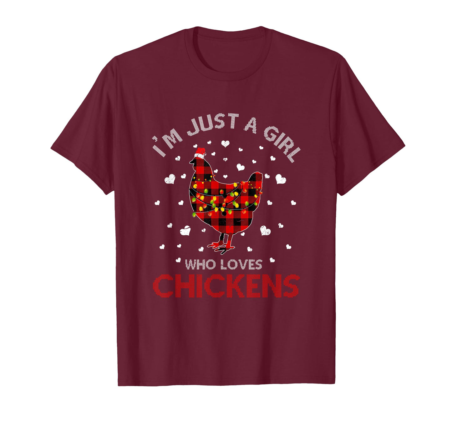 Just A Girl Who Loves Chicken Ugly Christmas Shirt Women T-Shirt