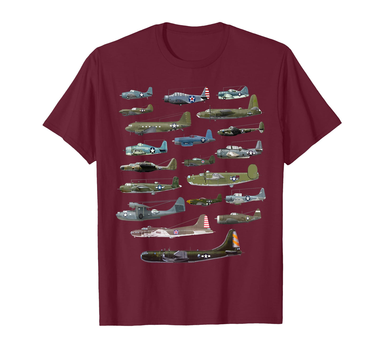 Military F&L Design Co. American WW2 Warplanes Warbirds Plane Spotting T-Shirt