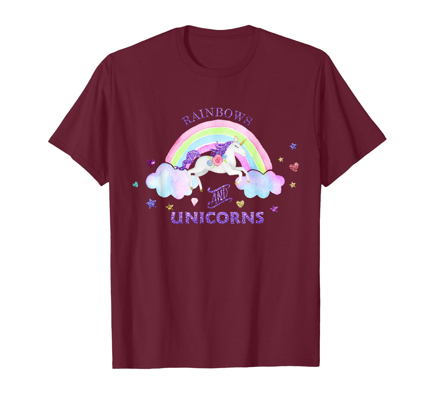 Rainbows and Unicorns T-Shirt - Magical Cute Glitter Gift