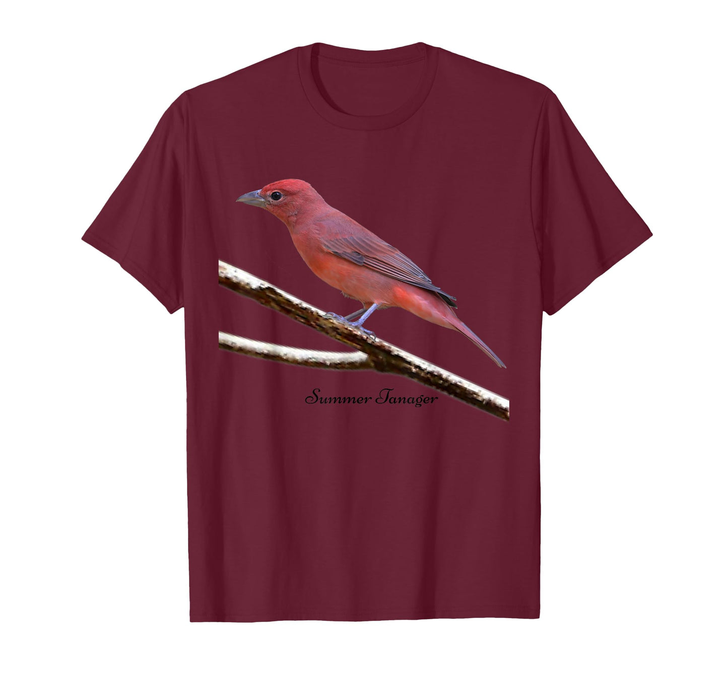 Summer Tanager Bird Ornithology T-Shirt for Men Women Kids
