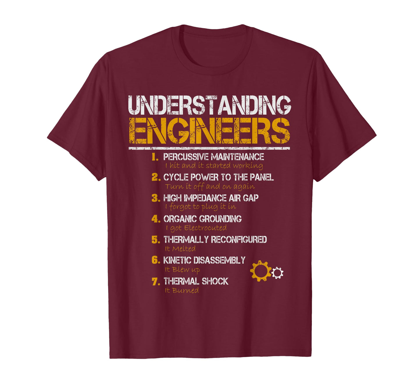 Understanding Engineers Tees Unisex-Adults Black Small Straight Vintage Engineering T-Shirt