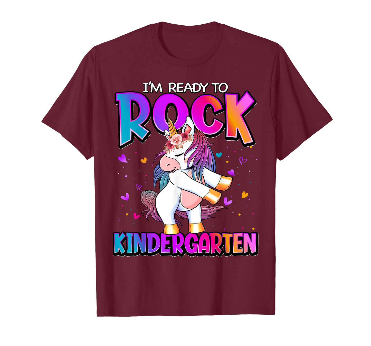 I'm Ready To Rock Kindergarten Unicorn Back To School Girls T-Shirt