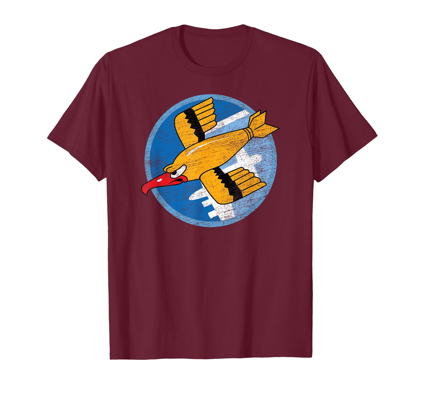 THE SALTY VETERAN WW2 91st Bomb Squadron Flying Fortress Soaring Bird Patch Unisex Adult T-Shirt - Black - Small