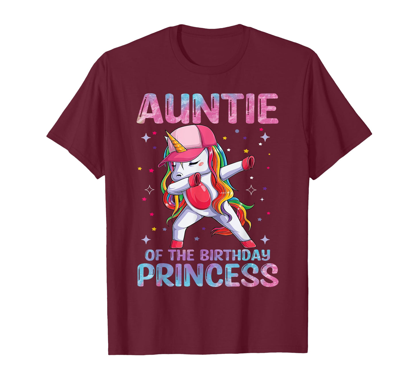 Auntie of the Birthday Princess Girl Dabbing Unicorn Aunt T-Shirt