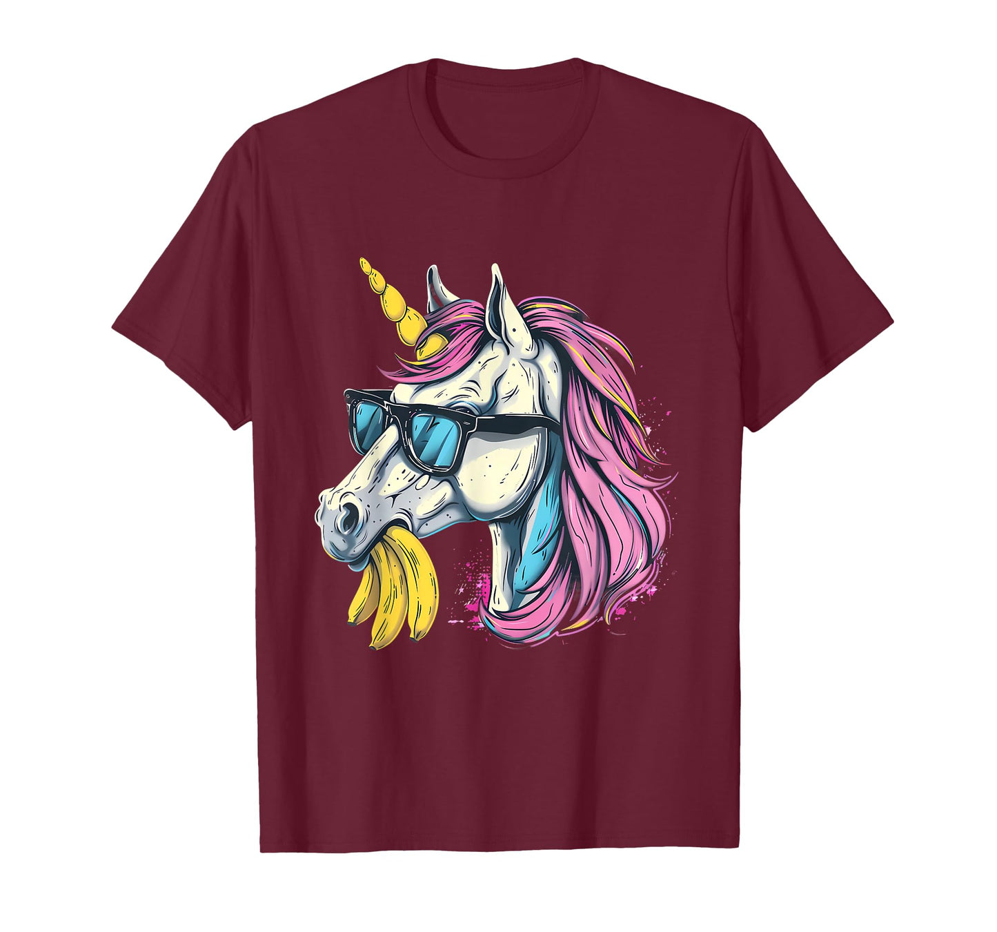 Banana Unicorn Portrait Artwork Banana Lover Bananas Fruit T-Shirt