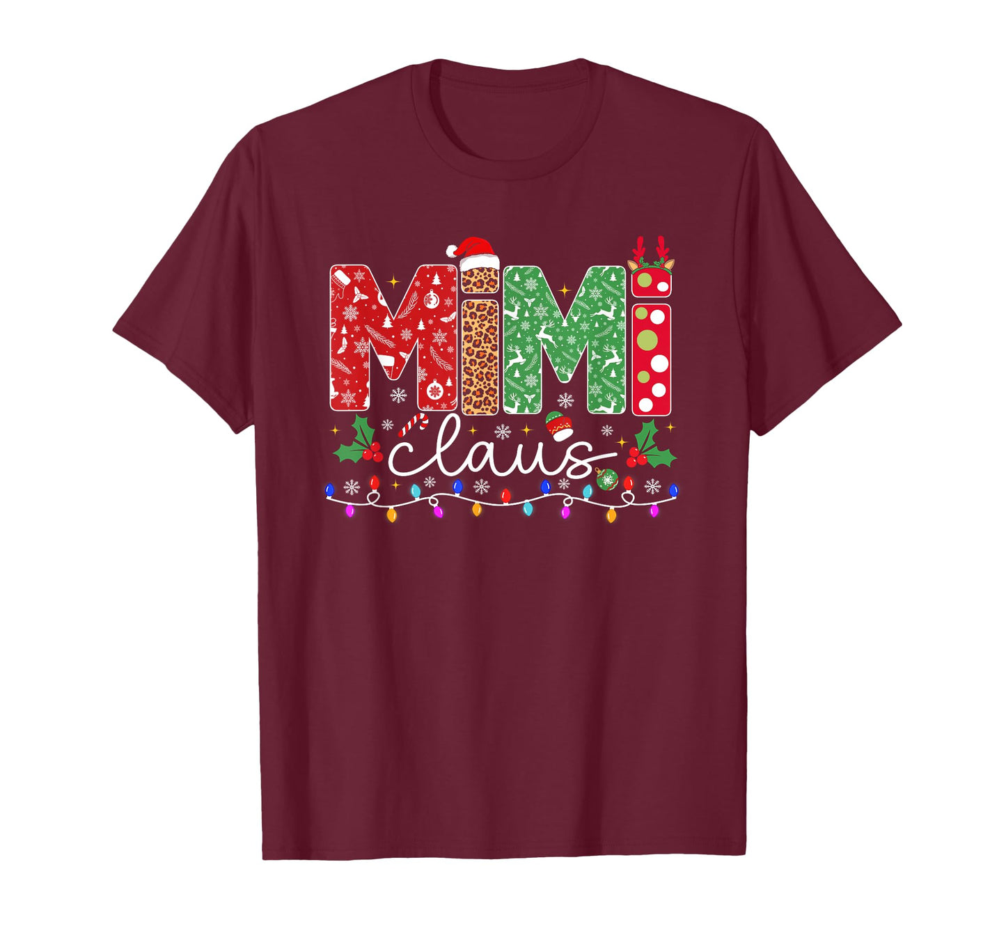 Mimi Claus Christmas Reindeer Funny Xmas Family Men Women T-Shirt