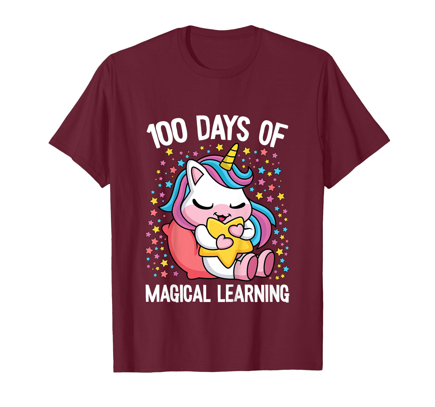 100 Days Of Magical Learning 100th Day Of School Unicorn T-Shirt