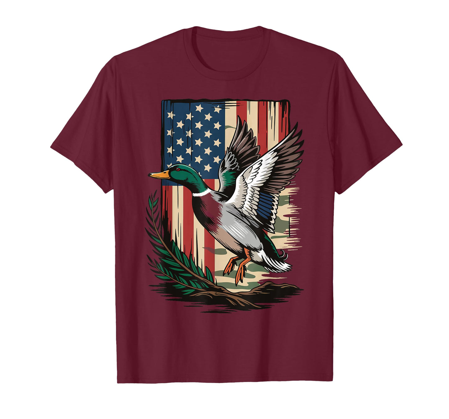 Duck American Flag Duck Hunting T-Shirt