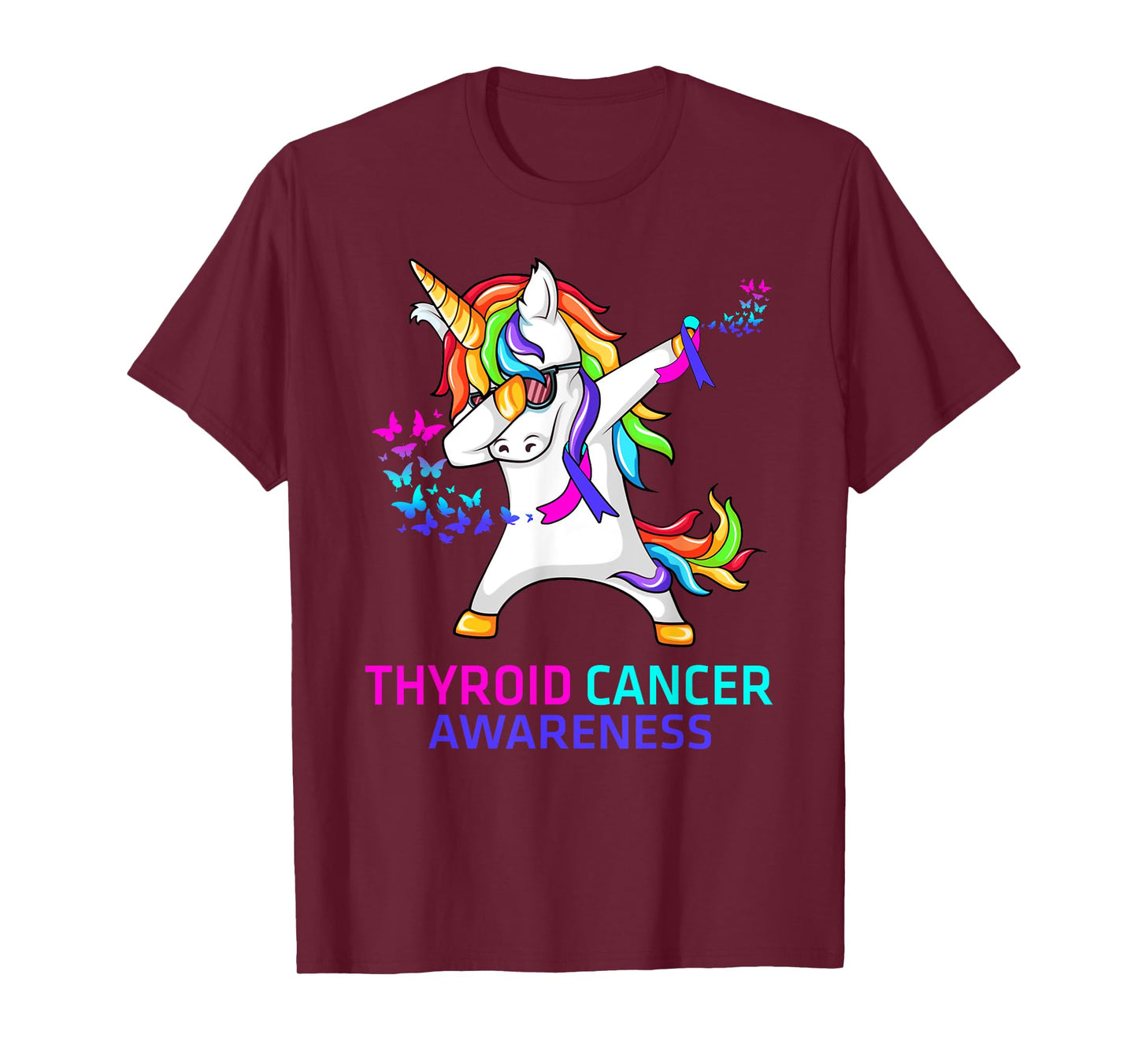 Inspirational Thyroid Cancer Awareness Unicorn T-Shirt