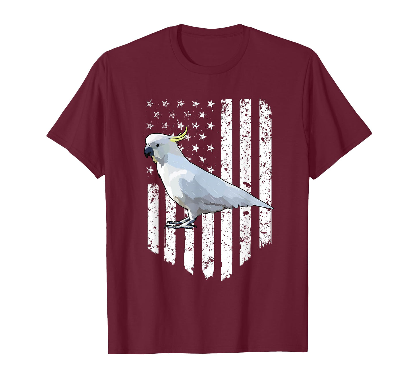 White American Flag Cockatoo Bird 4th Of July T-Shirt