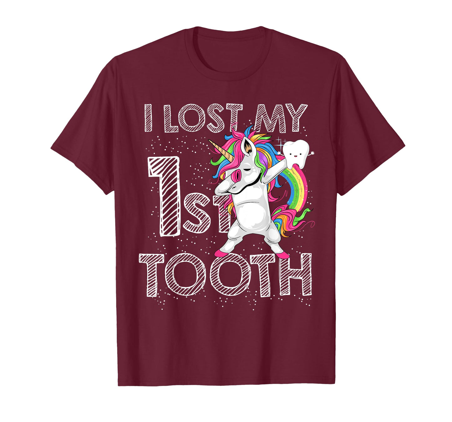 I Lost My First Tooth Baby Tooth Fairy Unicorn Dabbing T-Shirt