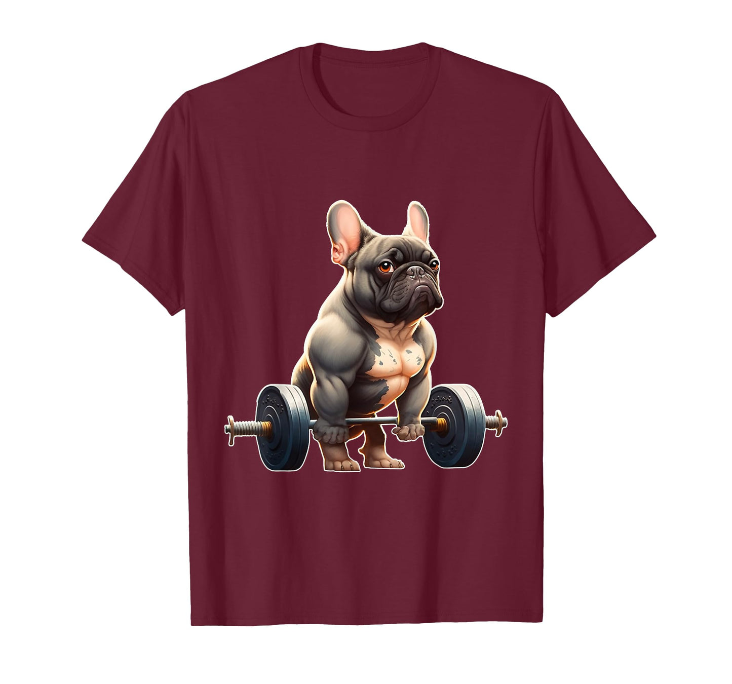 Funny French Bulldog Bodybuilding Gym Frenchie Weightlifter T-Shirt