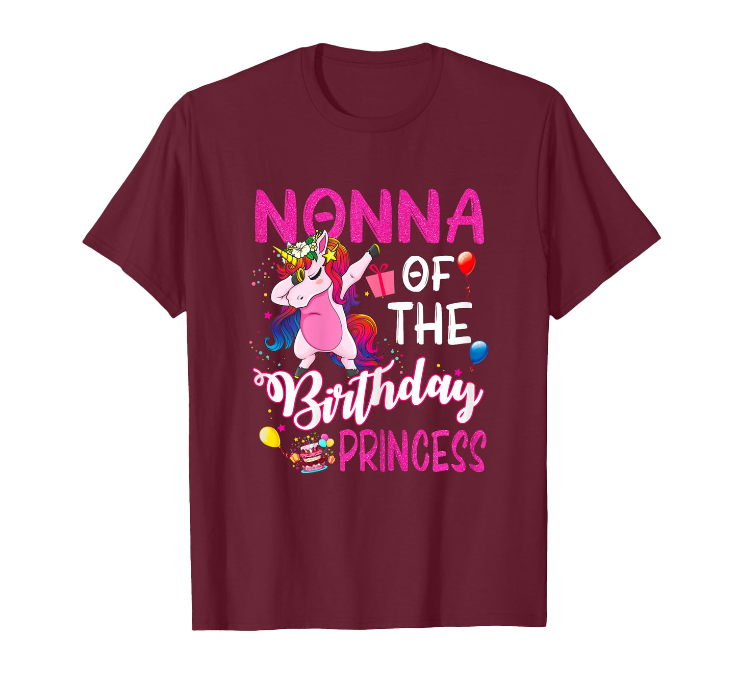 Nonna Of The Birthday Princess Unicorn Girl T-Shirt
