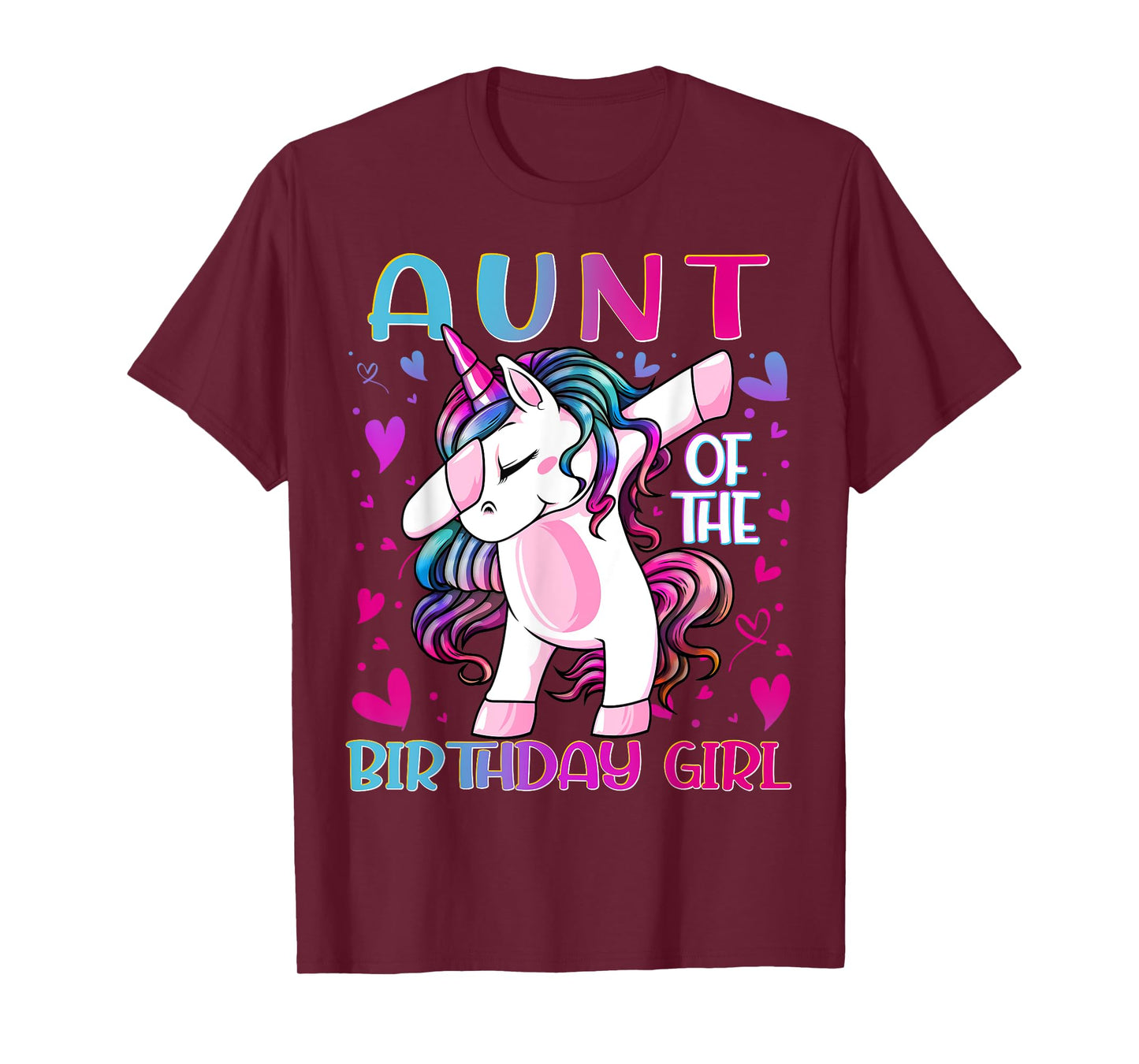 Aunt of the Birthday Girl Dabbing Unicorn Aunt Women Gifts T-Shirt