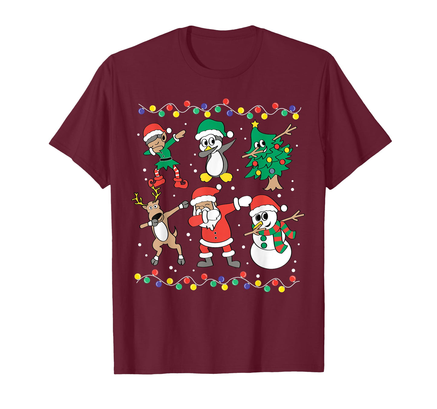 Dabbing Santa Elf Friends Funny Christmas Boy Girl Men Xmas T-Shirt