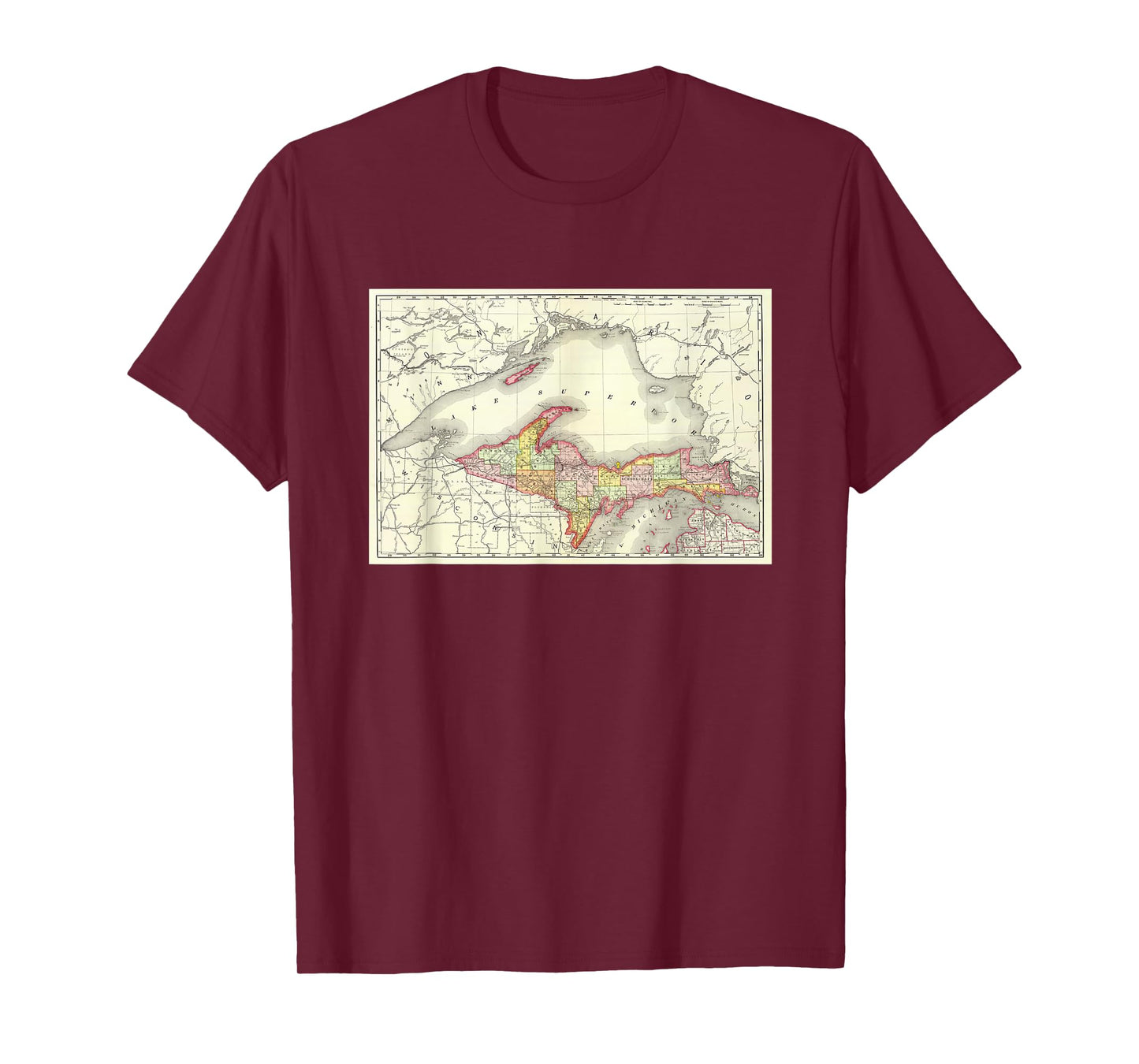 Michigan Upper Peninsula Map T-Shirt