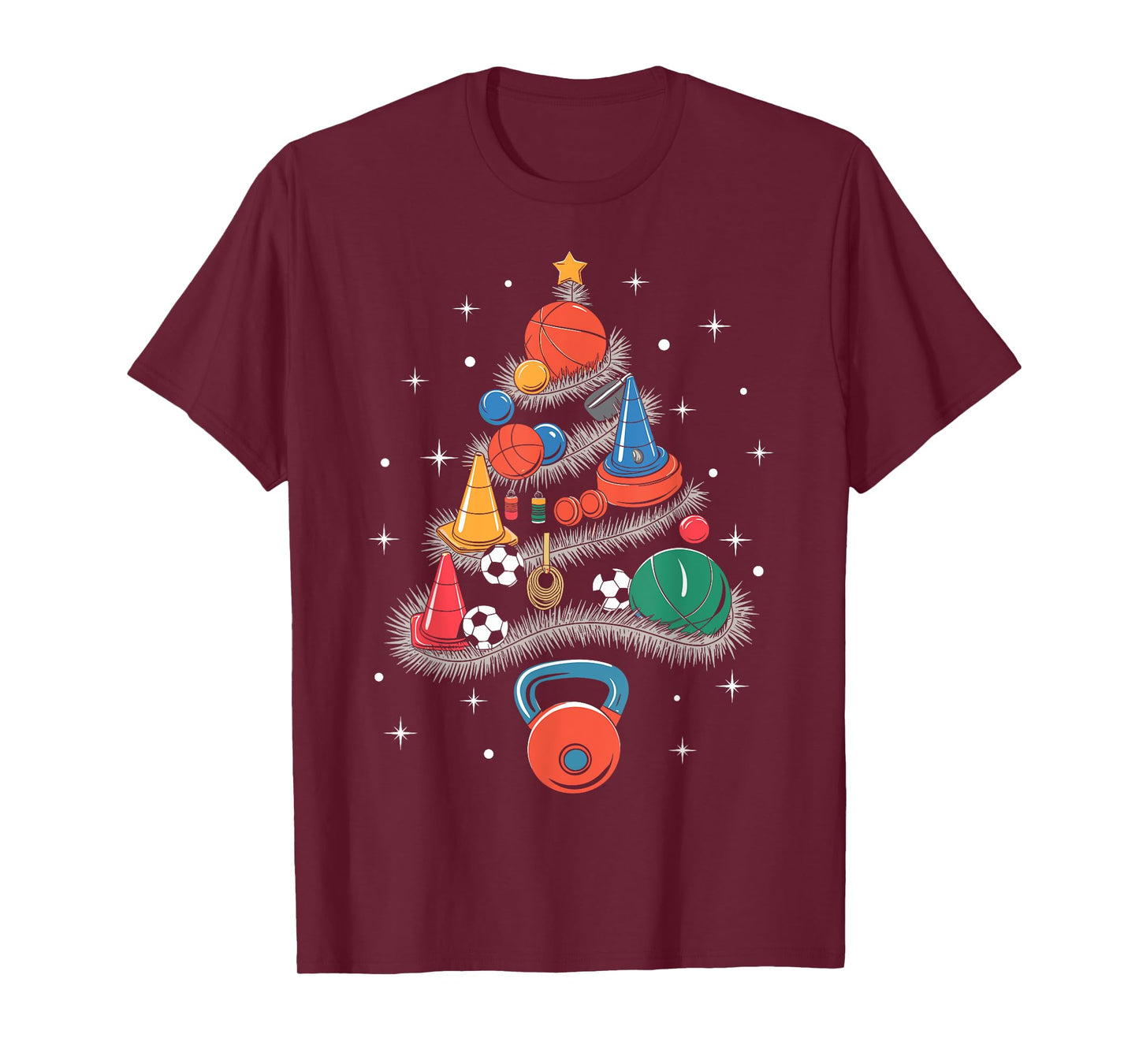 PE Teacher Xmas Physical Education Teacher Christmas Tree T-Shirt