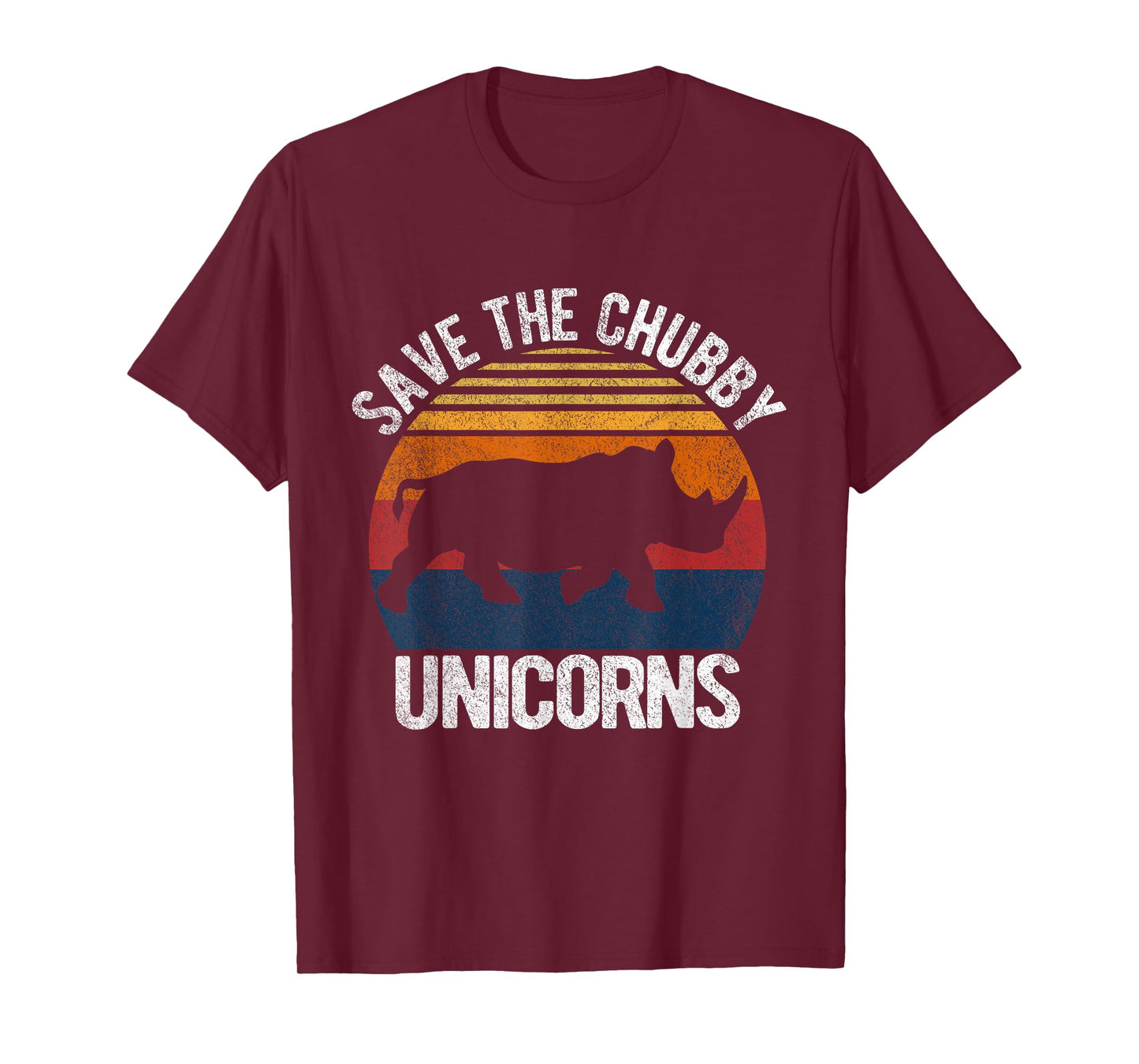 Save The Chubby Unicorns Funny Rhino Chubby Unicorn Retro T-Shirt