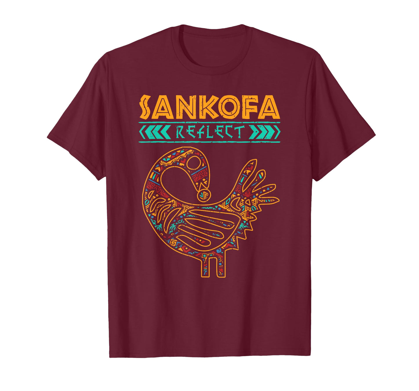 Black History Afrocentric Sankofa Tribal Design T-Shirt