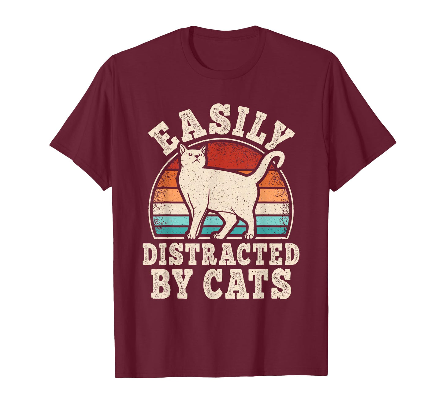 Easily Distracted by Cats Retro Cat Lover Men Women Kids T-Shirt