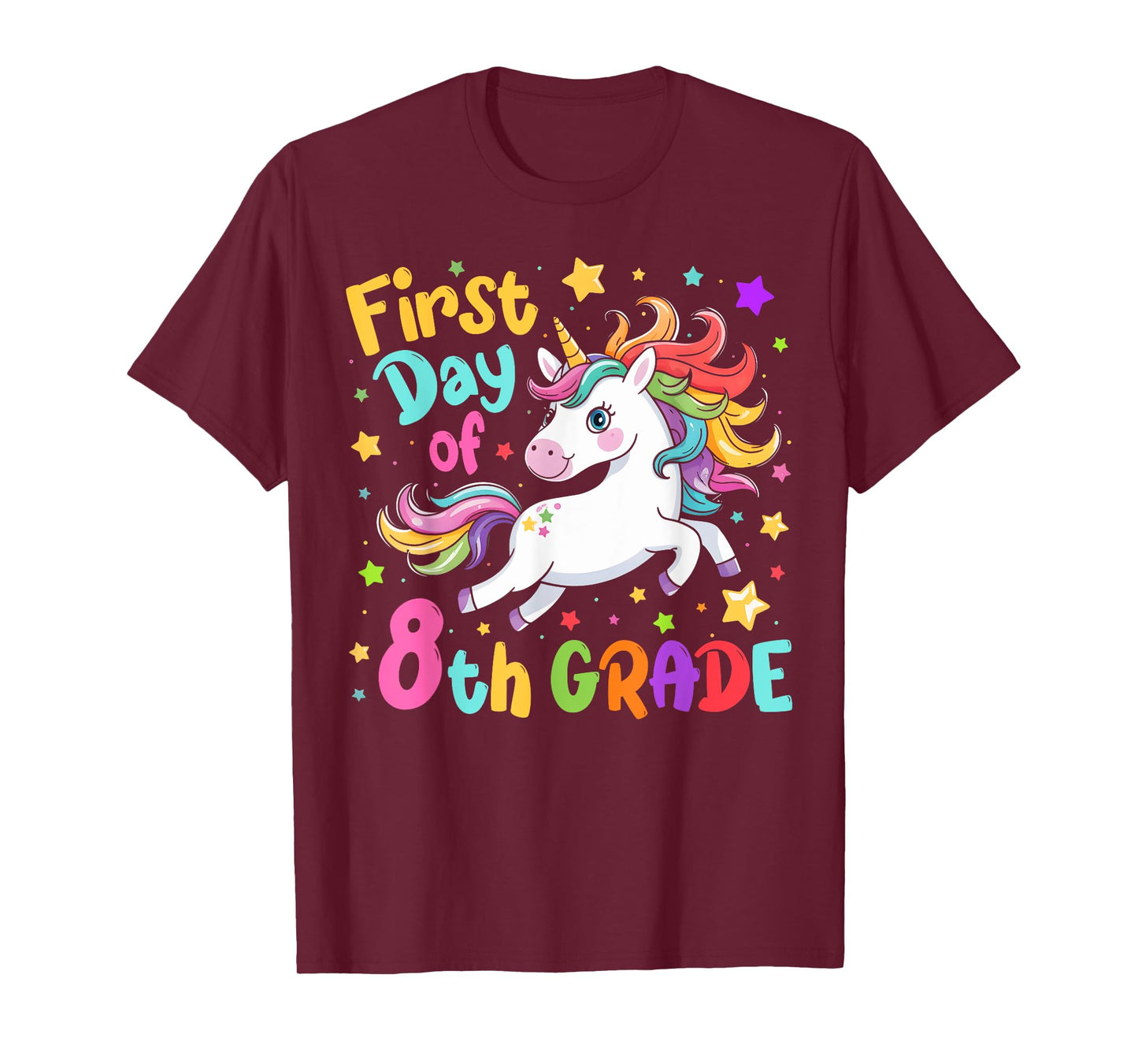 First Day Of 8th Grade Eighth Grade Back To School Unicorn T-Shirt