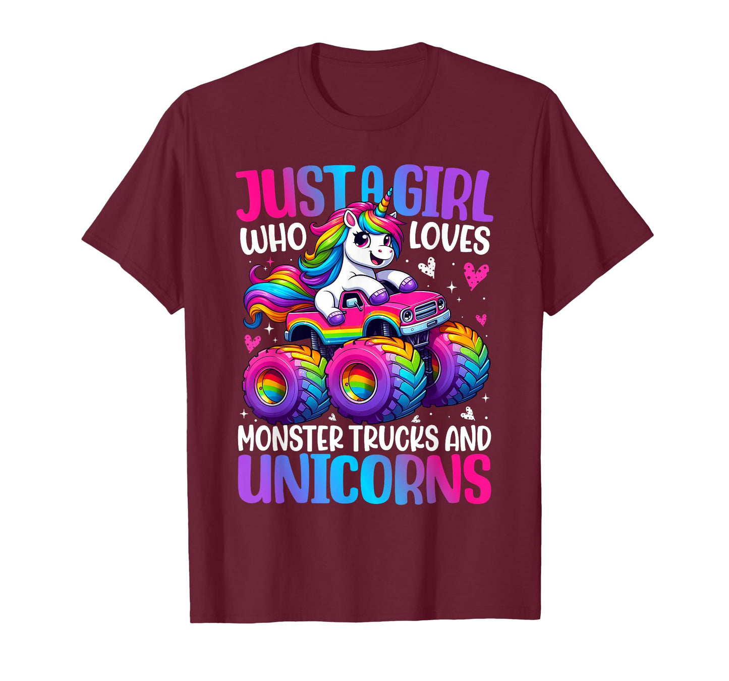 Just a Girl Who Loves Monster Trucks And Unicorns Toddler T-Shirt