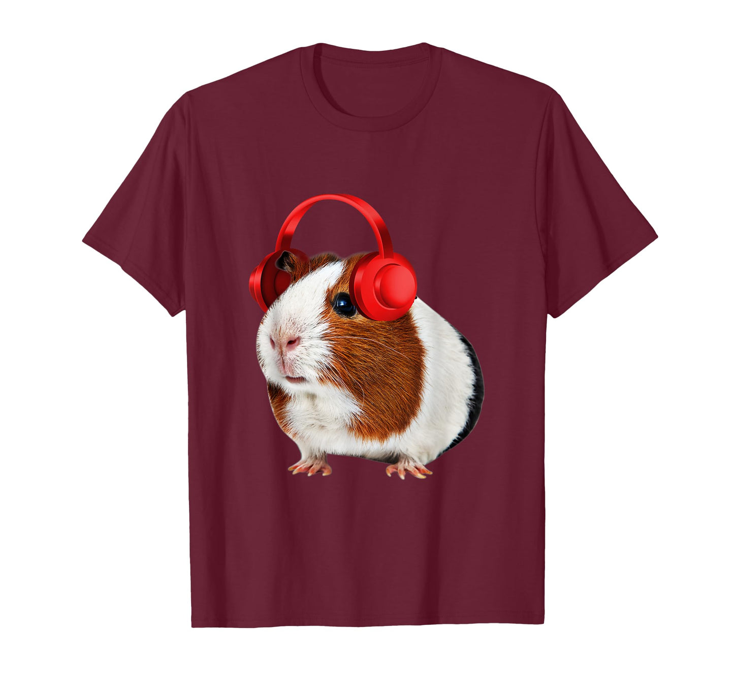 Guinea Pig With Headphones On T-Shirt