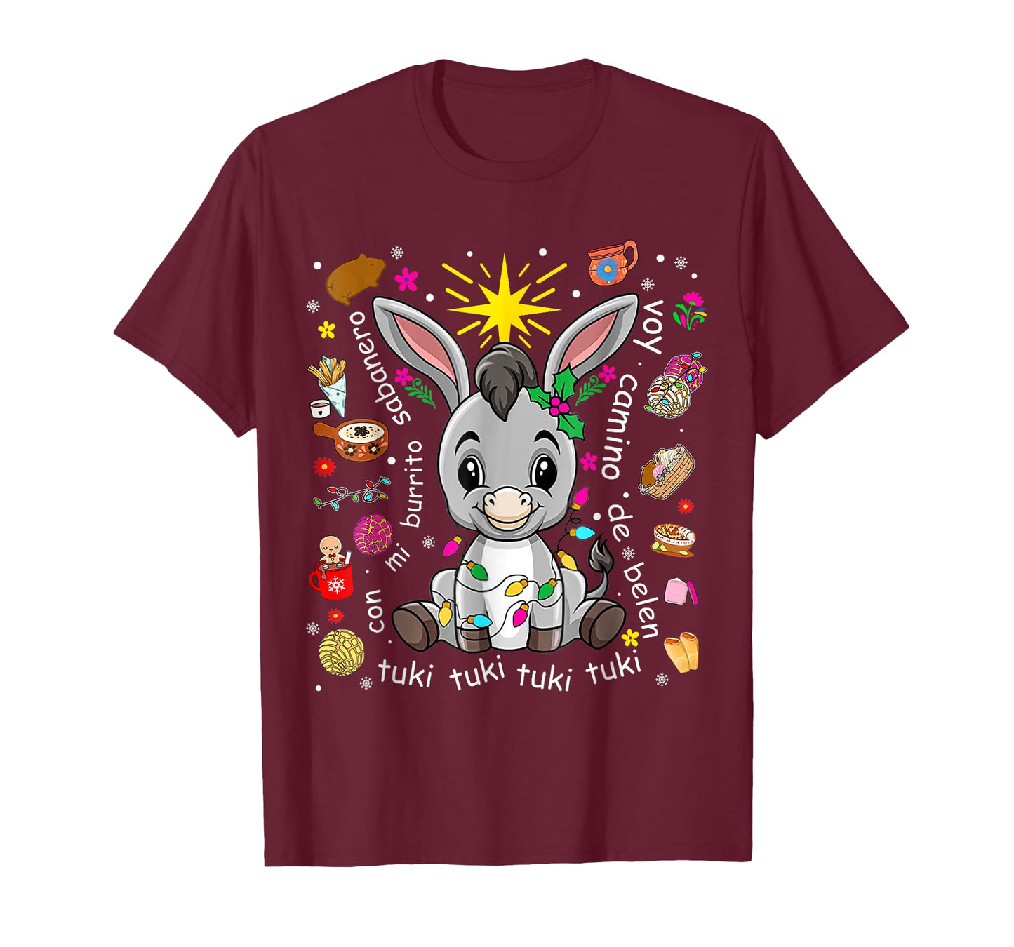 Mi Burrito Sabanero Mexican Christmas Donkey Spanish Xmas T-Shirt