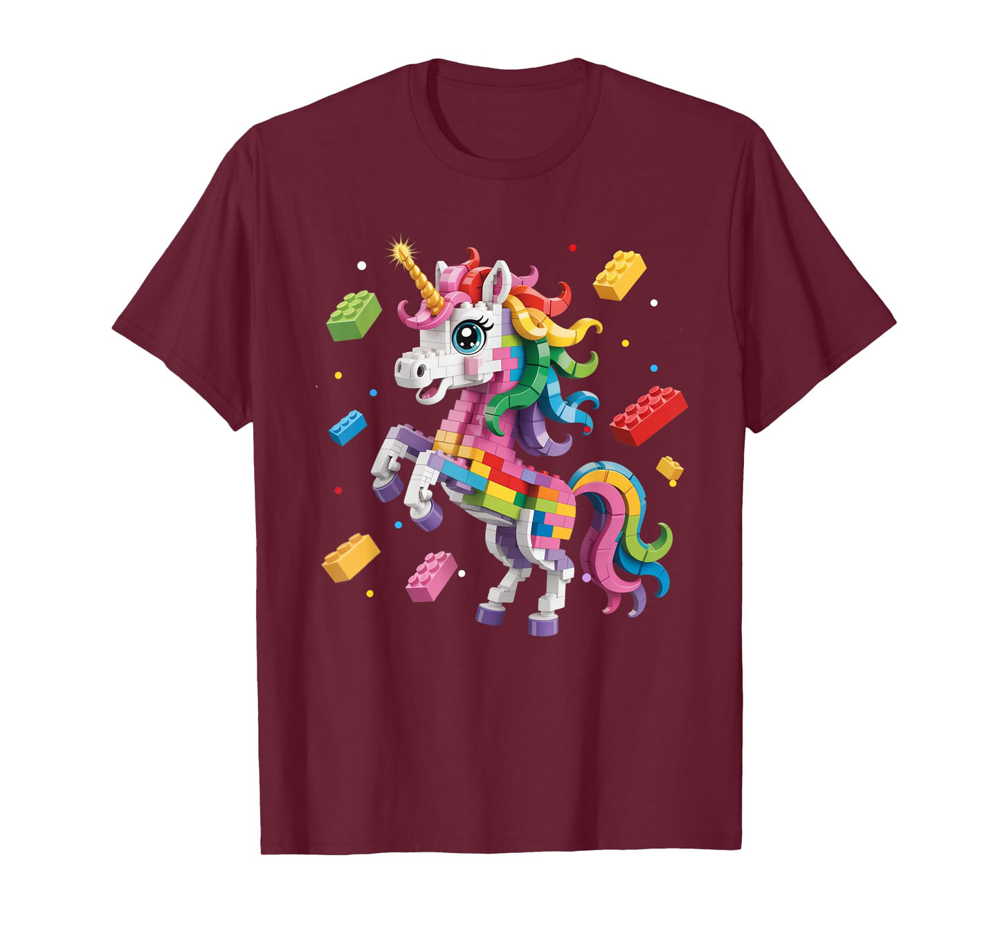 Kids Master Builder Building Blocks Play Toys cute Unicorn T-Shirt