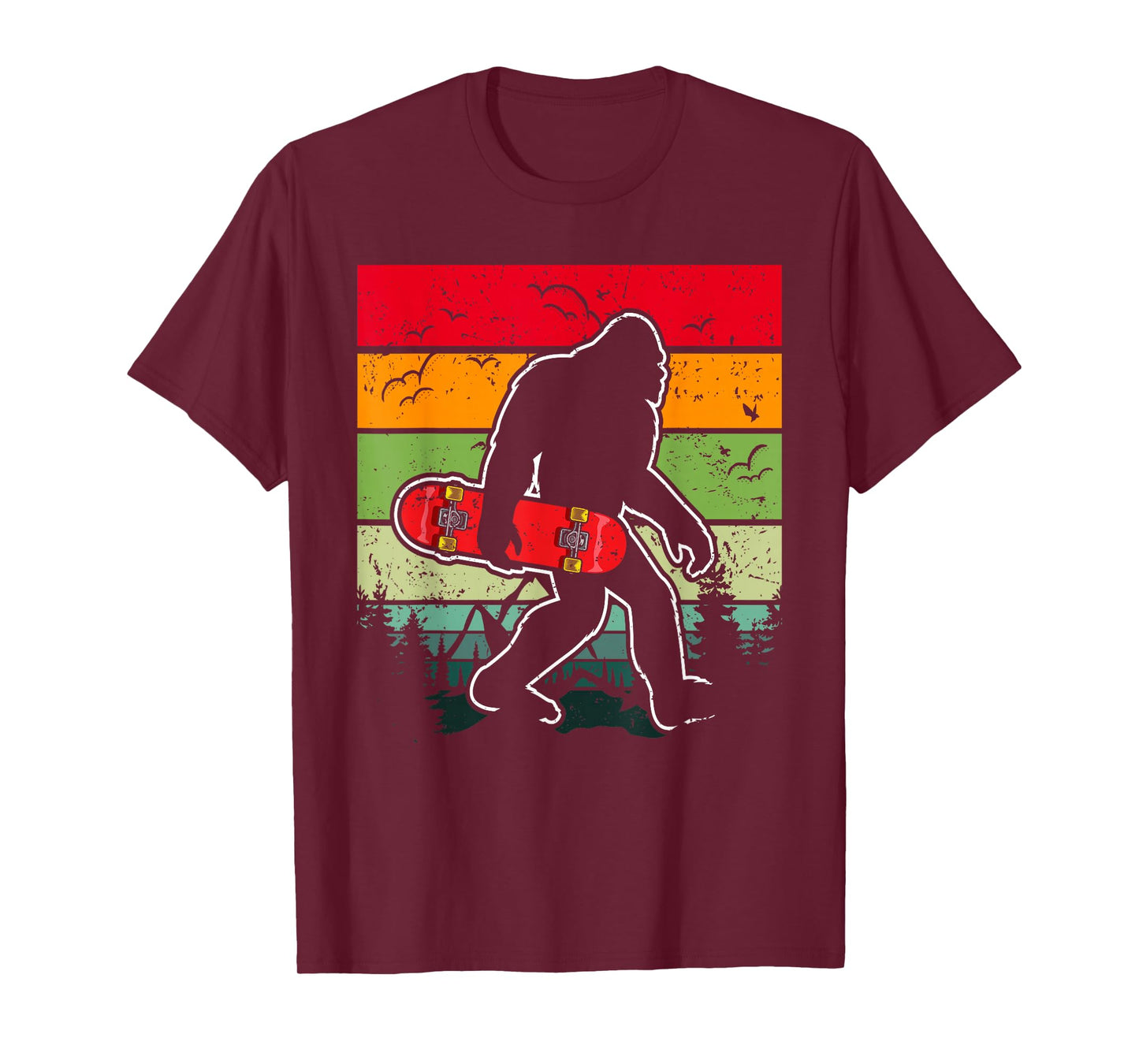 Longboard Bigfoot Skateboard & Sasquatch Fans Boys T-Shirt