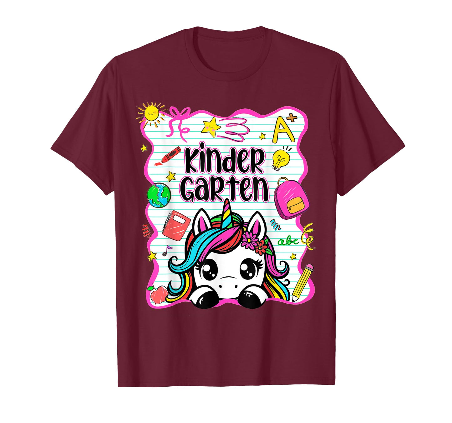 Kindergarten Unicorn Back to School First Day Toddler Girl T-Shirt