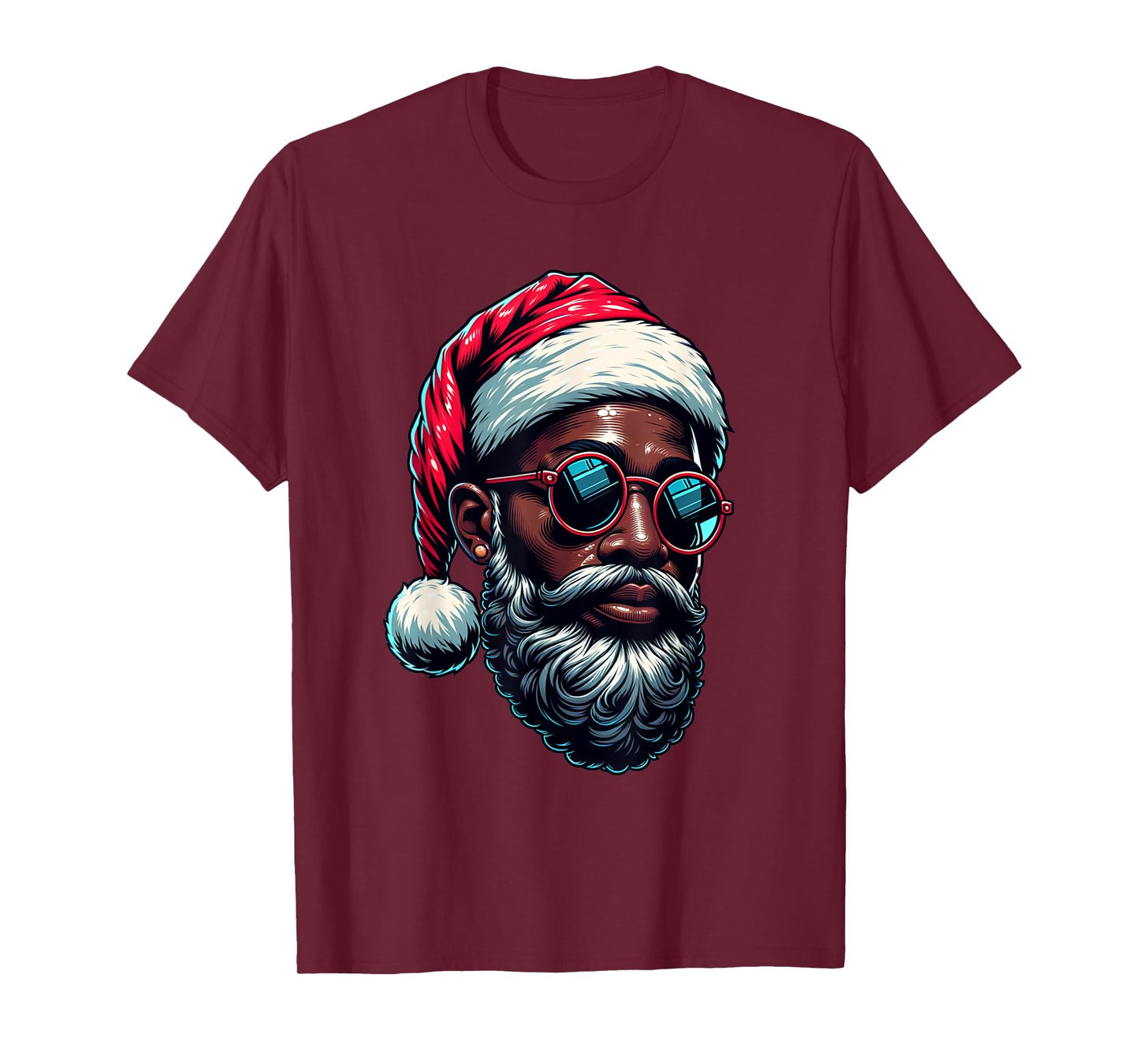 African American Christmas Pajama Xmas Afro Santa Claus PJ T-Shirt