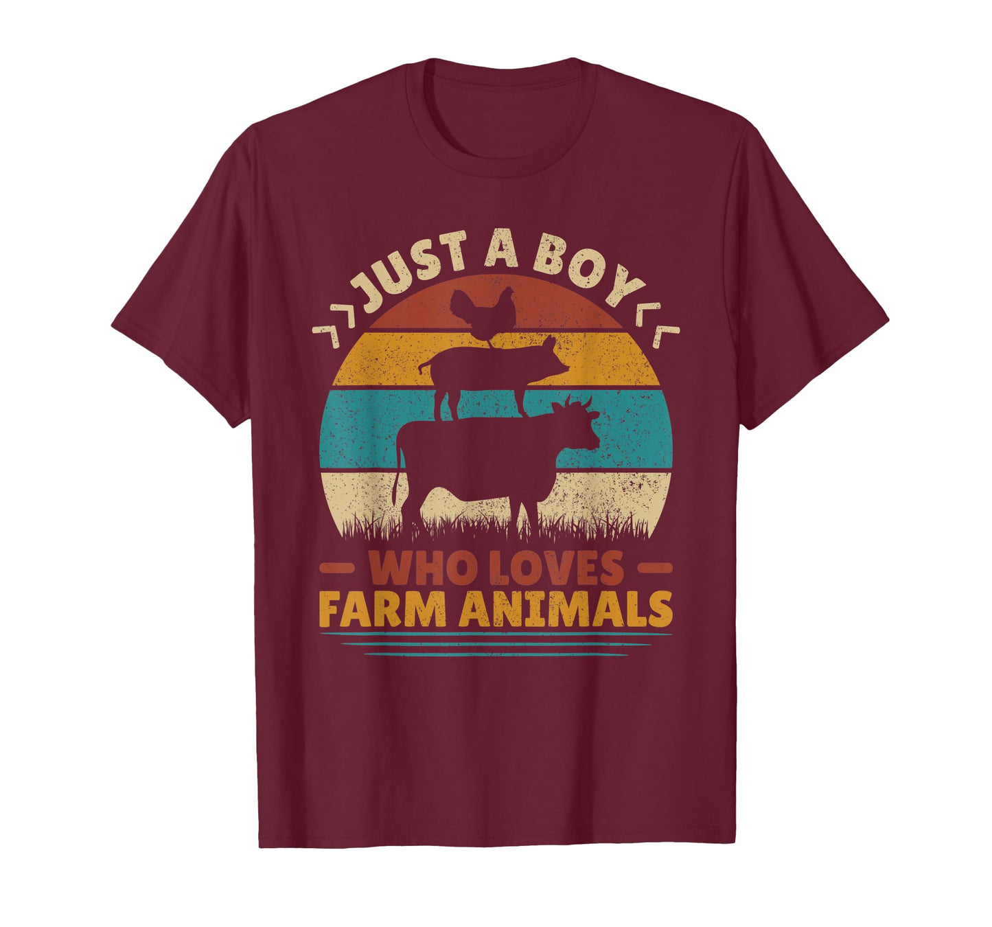 Just A Boy Who Loves Farm Animals Lover Funny Men Farmer Boy T-Shirt
