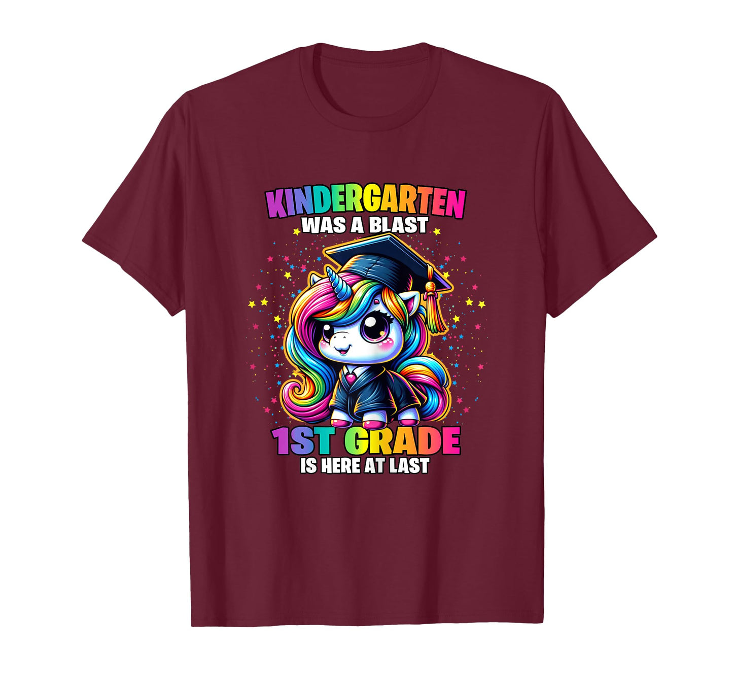 Graduation Kindergarten Was a Blast Unicorn Girls Grad T-Shirt