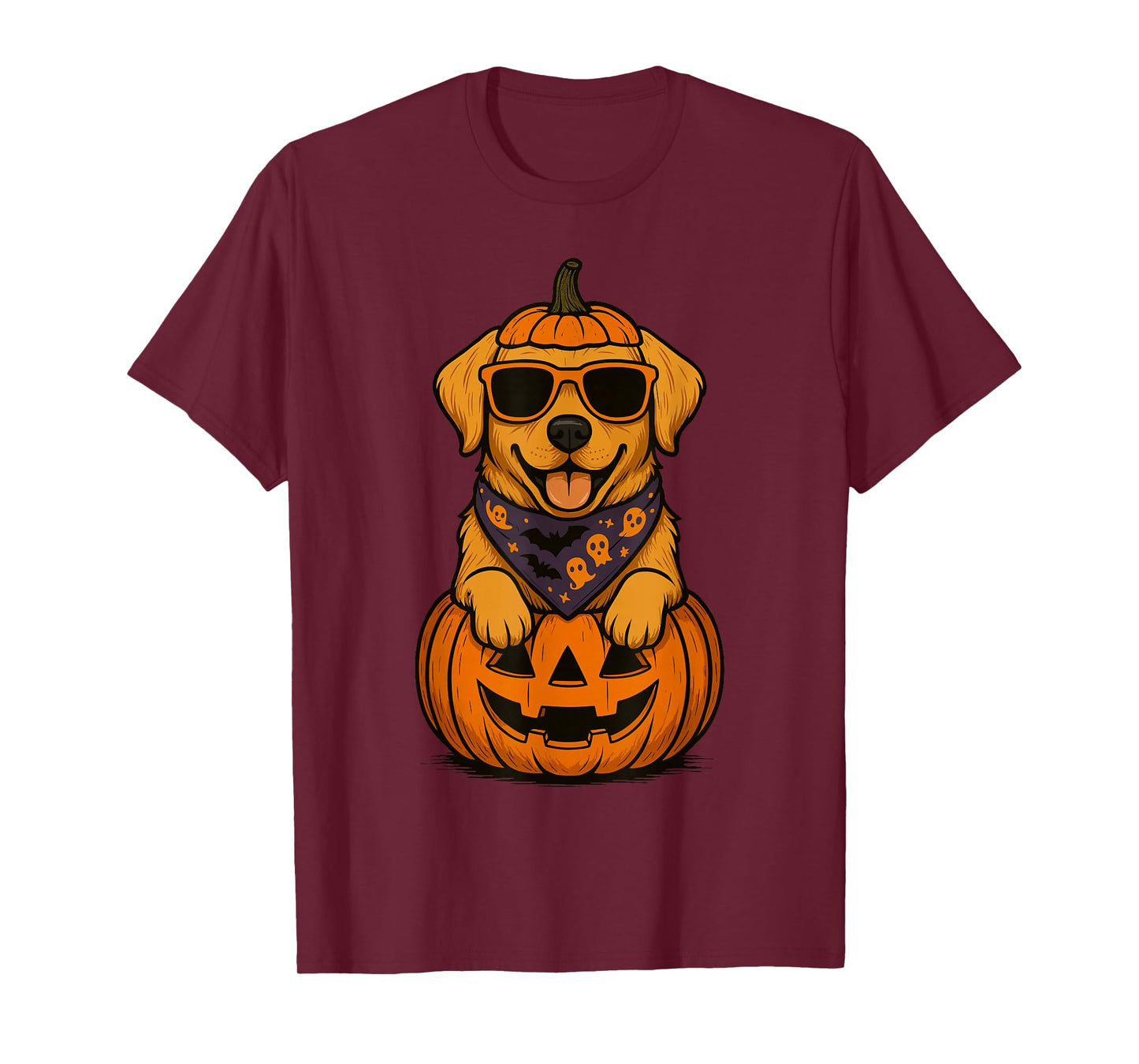 Spooky Yellow Labrador Retriever Pumpkin Halloween Dog Lover T-Shirt