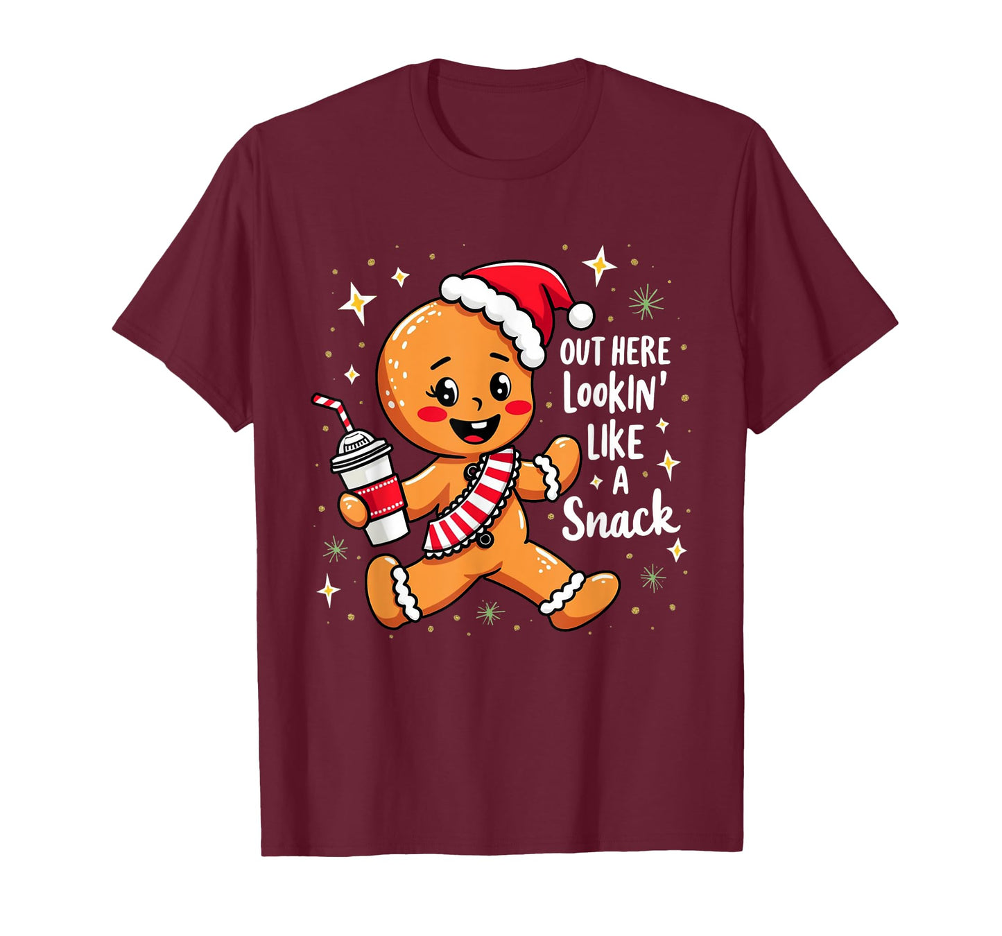 out here looking like a snack christmas funny BouJee Xmas T-Shirt