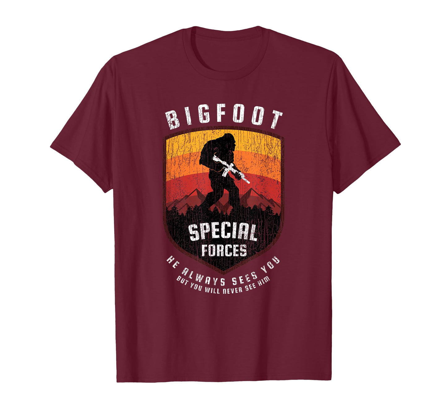 Funny Bigfoot Tactical Special Forces Gift for Military T-Shirt