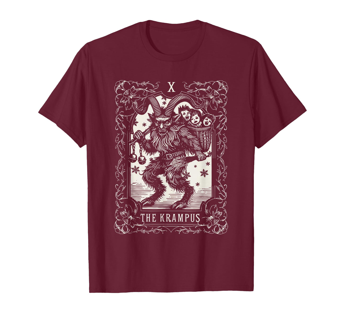 Krampus Tarot Card Design Christmas Season Evil Pajama Xmas T-Shirt