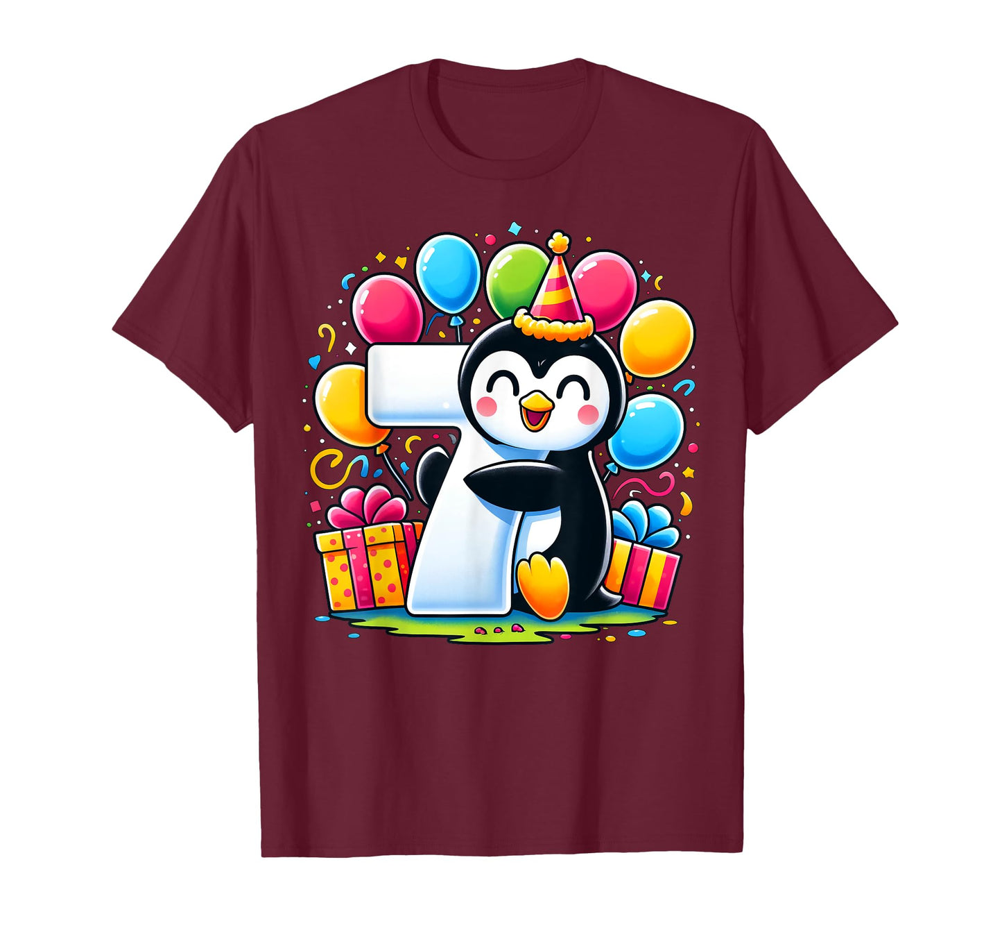 Kids Penguin Theme seventh Bday Party 7th Penguin Birthday T-Shirt