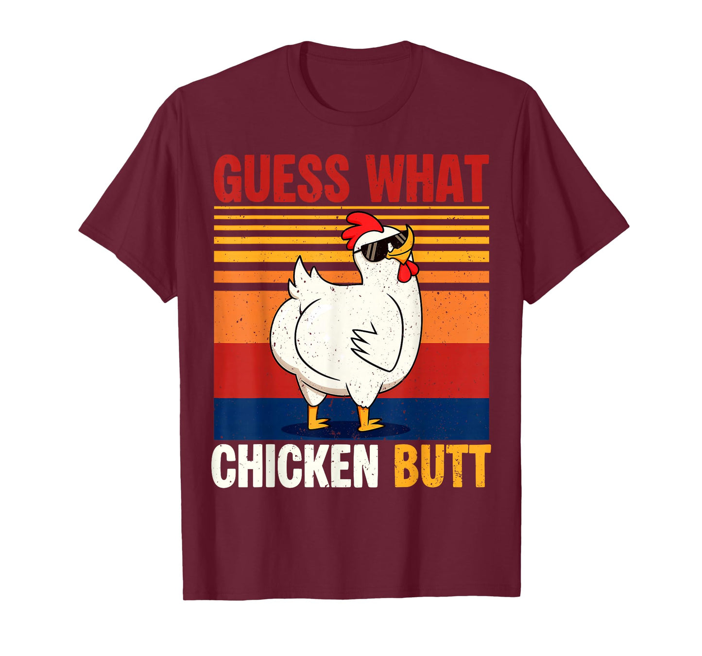 Guess What Chicken Butt Funny Chicken Meme Vintage T-Shirt