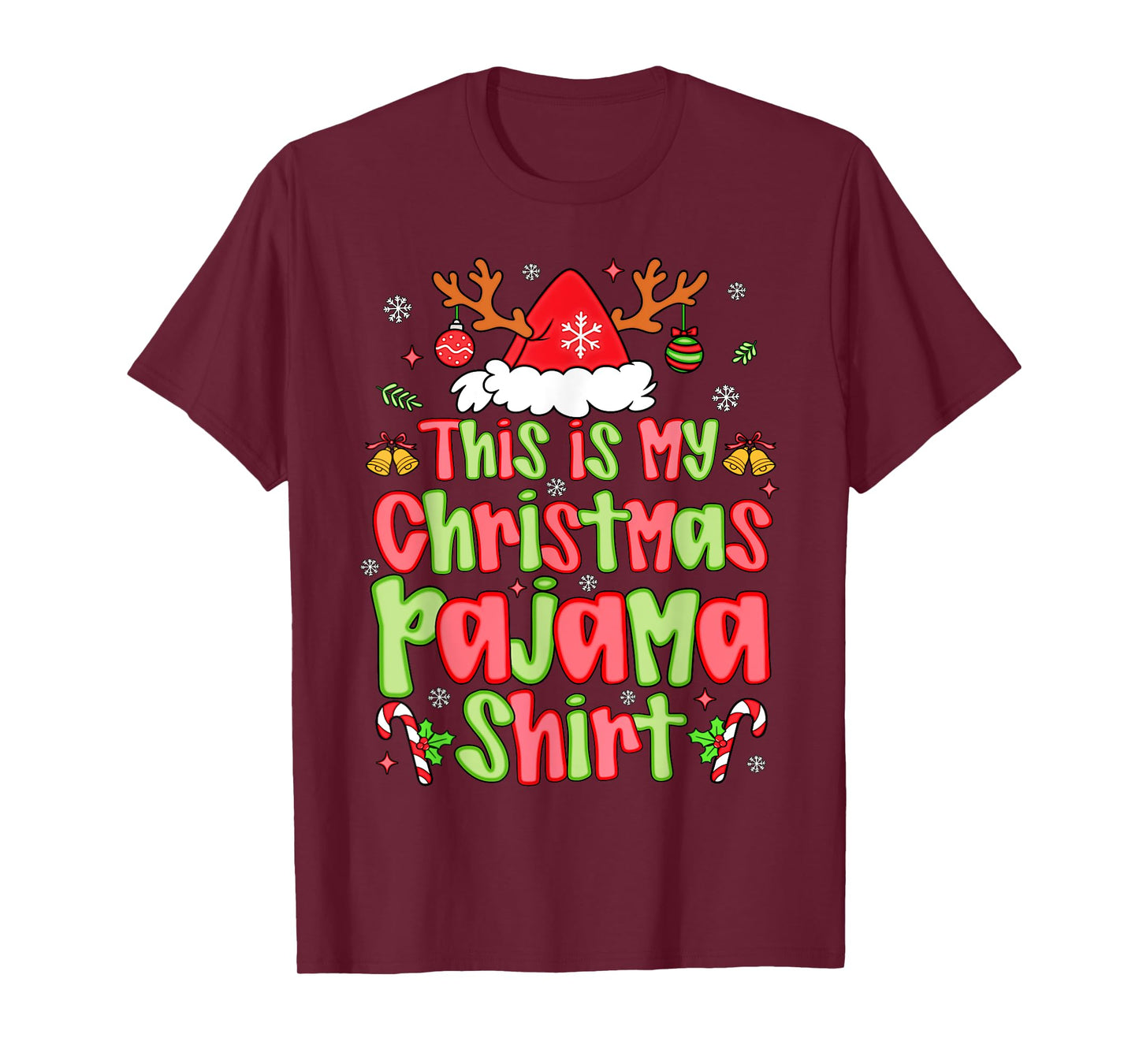 This is My Christmas Pajama Shirt Funny Xmas PJs Men Women T-Shirt