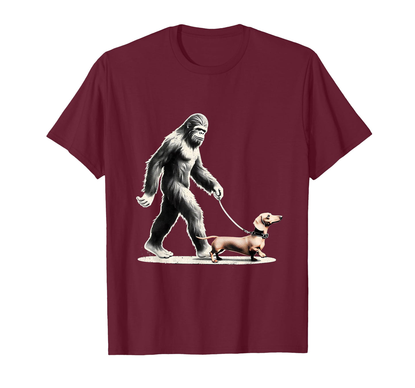 Bigfoot Walking Dachshund Funny Wiener Dog T-Shirt