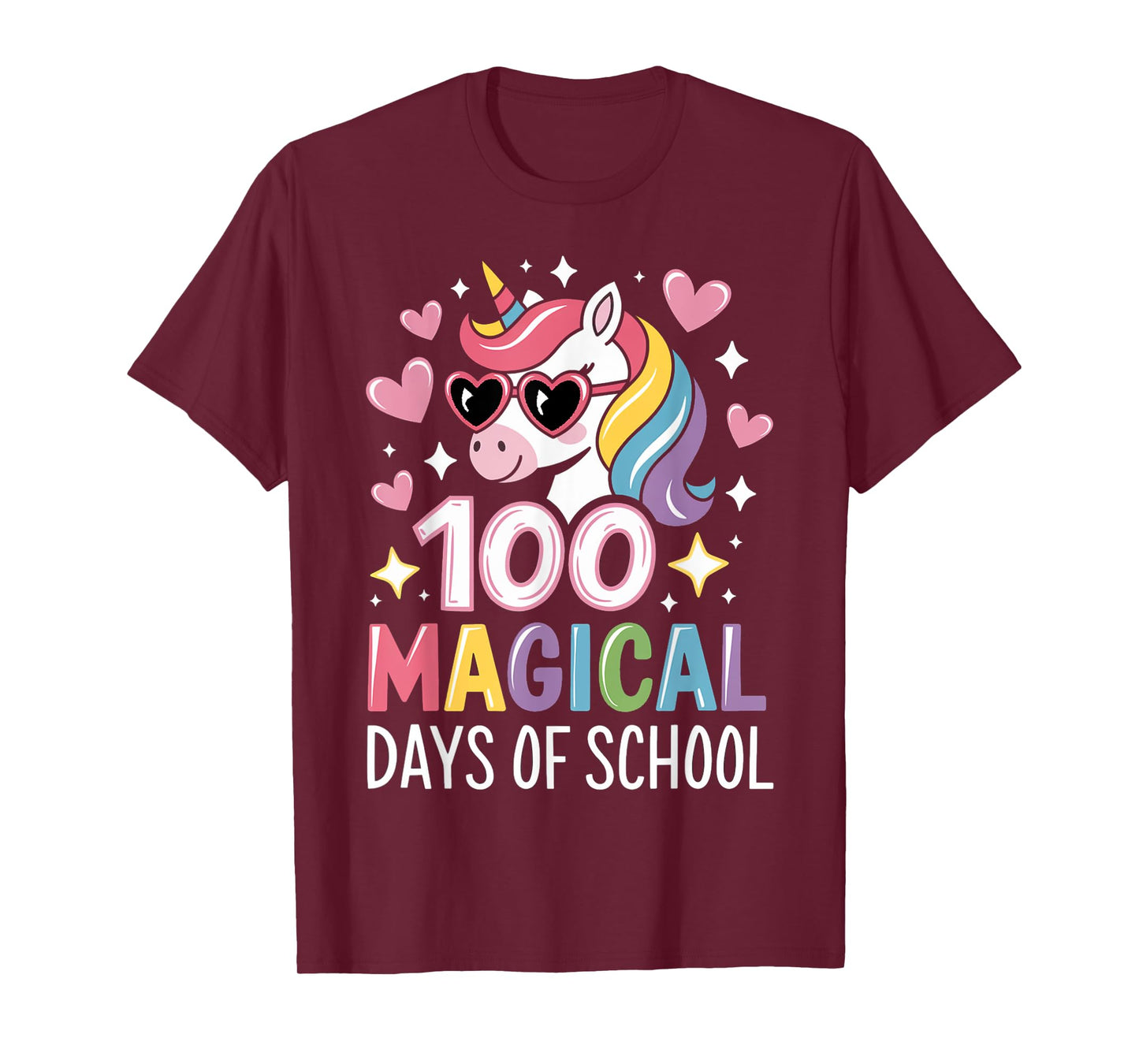 100 Magical Days of School Unicorn 100th Day Of School Girls T-Shirt