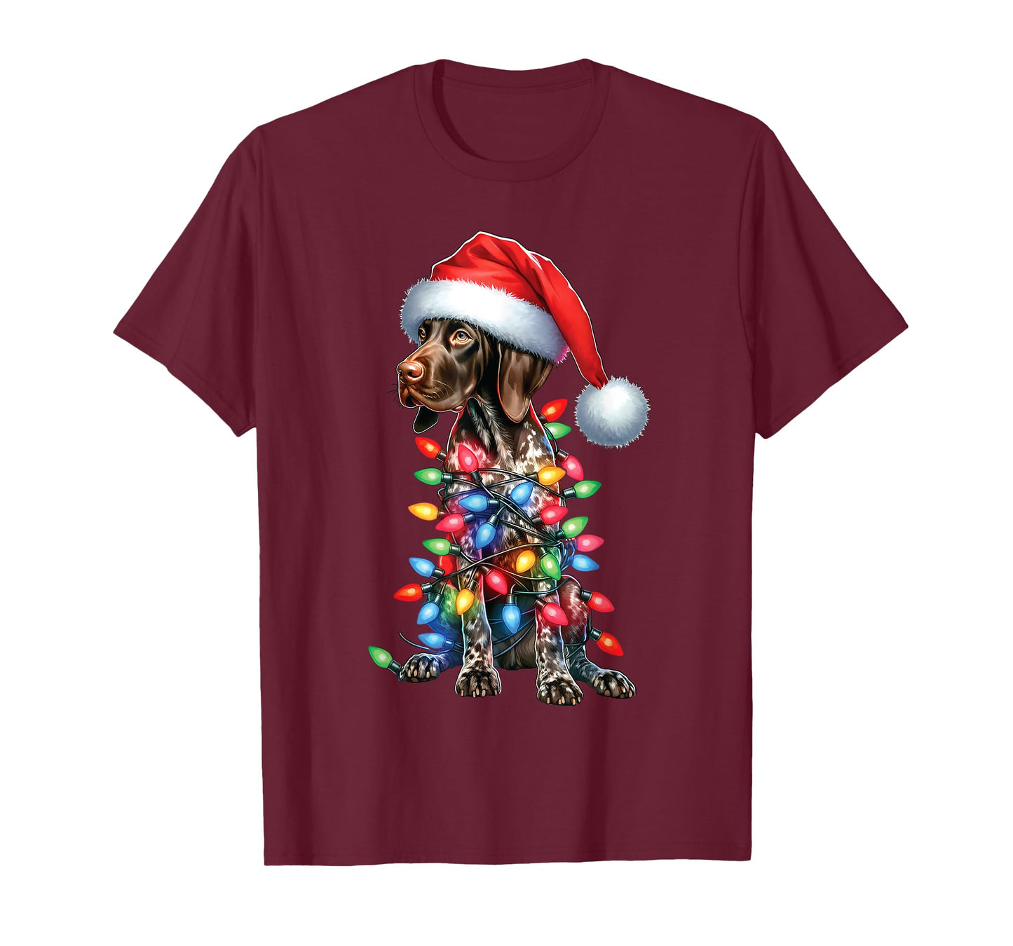 German Shorthaired PointerDog Lovers Santa Hat Christmas T-Shirt