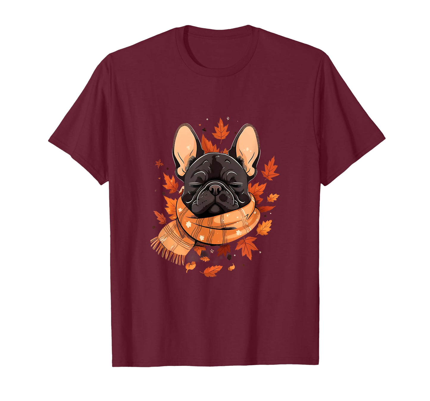 French Bulldog Fall Autumn Leaves Thanksgiving Frenchie Dog Men Women Girls Kids T-Shirt